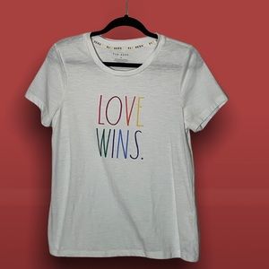 Rae Dunn Love Wins Pride Tee Medium